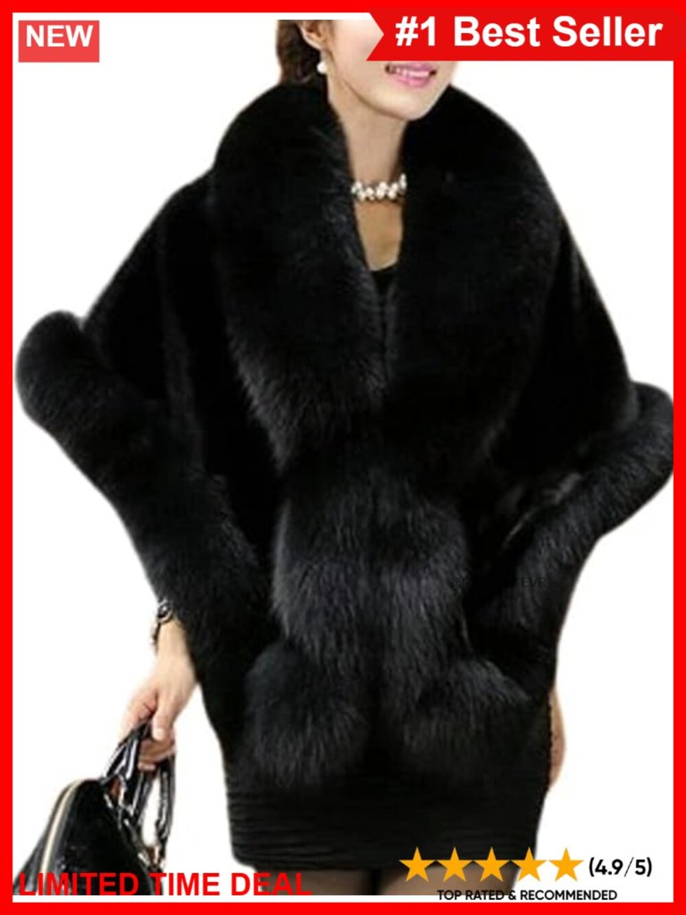 Faux Fur Shawl Wrap Scarf Winter Warm Cloak Cape for Evening Dresses